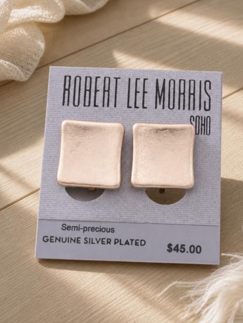 Robert Lee Morris Gold Square Stud Earrings